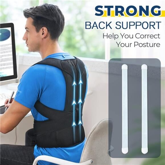 Posture Corrector for Women and Men, Brace for Upper and Lower Back Pain - Picture 4 of 7